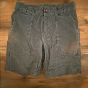 Howler Bros lt blue corduroy shorts w/ front flat pockets & back button pockets.